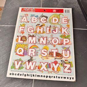 Vintage 80s Golden First Fun Alphabet Frame Tray Puzzle Educational Learning Toy
